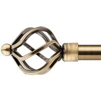 16-19mm Cage Extendable Eyelet Metal Curtain Pole Set - Antique Brass / 160cm - image 1