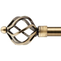 16-19mm Cage Extendable Eyelet Metal Curtain Pole Set - Antique Brass / 160cm - thumbnail 2
