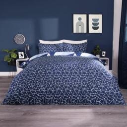 Geometric Shapes Duvet Cover - Navy / King - thumbnail 5