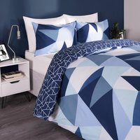 Geometric Shapes Duvet Cover - Navy / King