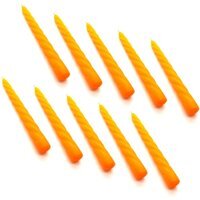 Spiral Dinner Candles, Pack of 10, Decorative Household Candles, 23 cm - Green - Orange