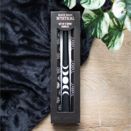 Set of 3 Black Magic Taper Candles - Pentagram/Moon - thumbnail 4