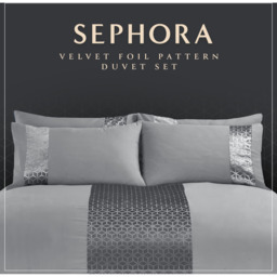 Soft Touch Geometric Duvet Set - Silver / King - thumbnail 4
