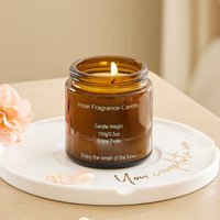 Hand-Poured Soy Wax Candle in Dark-Tinted Glass Vessel - Brown / Green Tea and Orange Blossom