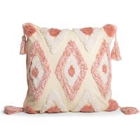 Boho Tassle Heavy Tuft Cushion - Pink