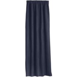 Velvet Chenille Thermal Fleece Lined Pencil Pleat Taped Top Door Curtain - Navy - thumbnail 3