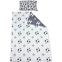 Football Duvet Cover Set - White & Grey / Single