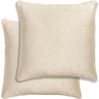 Pair of Vogue Textured Cushion Covers - 43x43cm - Cases Only - Cream - thumbnail 1