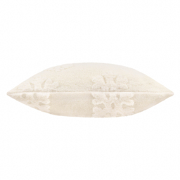 Snowflakes Faux Fur Feather Filled Cushion - Off White - thumbnail 2