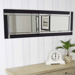 MirrorOutlet Aston Black All Glass Wall Mirror - Black - thumbnail 5