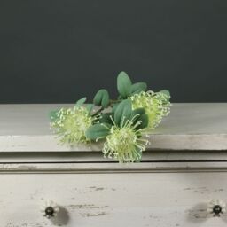 Artificial Leucospermum Stem, 3 Heads 78cm - Green - thumbnail 2