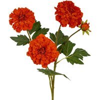 Wyld Haus Set of 3 Orange African Marigold Large Artificial Flower Sprays - Red