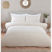 Malvern Waffle Duvet Set - Natural / Superking - thumbnail 1