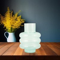 Pastel Clear Glass Vase Shaped Lattice Texture Glass Bud Or Stem Flower - White