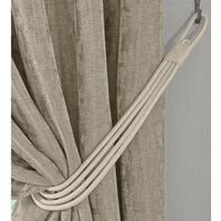 Charlotte Four Strand Rope Curtain Tie Backs Pair - Cream