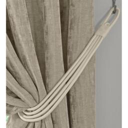 Charlotte Four Strand Rope Curtain Tie Backs Pair - Cream - thumbnail 2
