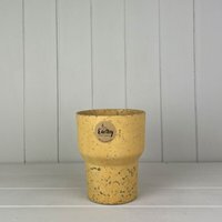 Earthy Yellow Coffee Husk Minimalist Orchid Pot - Yellow