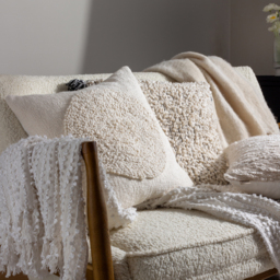 Cambre Boucle Tasselled Cushion 50 x 50cm - Mono / 1.3kg - thumbnail 5