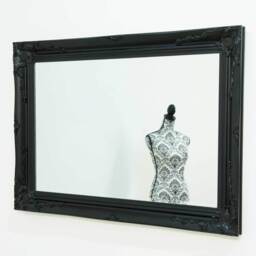 Buxton Black Wall Mirror 108 x 78cm - Black - thumbnail 4
