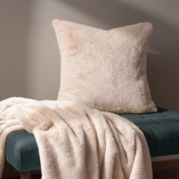 Stanza Faux Fur Cushion 55 x 55cm - Brulee / Feather - thumbnail 5