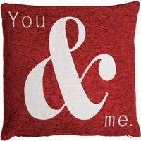 Words 'You & Me' Red Cushion - Red