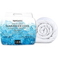 Night Comfort 1 Tog Anti Allergy Summer Ice Cool Polycotton Duvet - White / Single - image 1
