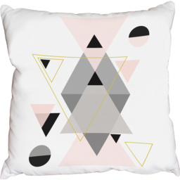 Pink and Grey shapes Outdoor Cushion - Pink / 60cm - thumbnail 2