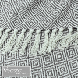 100 Percent Cotton Indian Diamond Patterend Batten Sofa or Bed Throw - Charcoal / 127cm / 127x152 cm - thumbnail 5