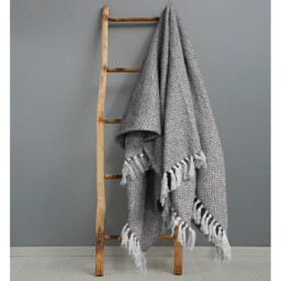 100 Percent Cotton Indian Diamond Patterend Batten Sofa or Bed Throw - Charcoal / 127cm / 127x152 cm - thumbnail 3