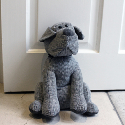 Herringbone Dog Door Stop - Grey - thumbnail 4