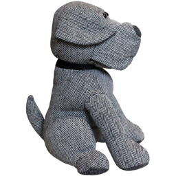 Herringbone Dog Door Stop - Grey - thumbnail 2