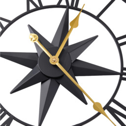 Metal Minimalist Roman Numerals Wall Clock - Black - thumbnail 5