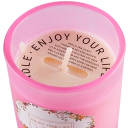 Natural Soy Wax Scented Candle in Glass Jar - Lemon and Rose - thumbnail 2