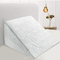 Bed Wedge Pillow Orthopedic Back Support Cushion Memory Foam - White