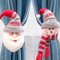 Set of Two Christmas Themed Curtain Tiebacks - Santa and Snowman / Santa and Snowman - thumbnail 1