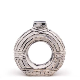 Cream Ceramic Donut Shaped Vase from Lombok - Cream - thumbnail 2