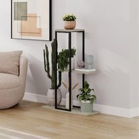 Decortie Vetra Modern 3-Tier Corner Plant Stand - Travertine