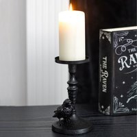 Mystic Raven Pillar Candle Holder - Black