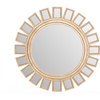 Sevan Wall Mirror with Mirrored Glass - Gold