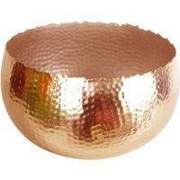 Leaf Large Metal Planter Bowl Hammered - Copper / Curvy Edge
