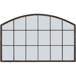 Arched 18-Grid Glass Window Mirror with Metal Frame - Bronze - thumbnail 3