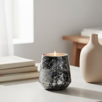 Garan Grey Marble Effect Candle Holder - Multicolour