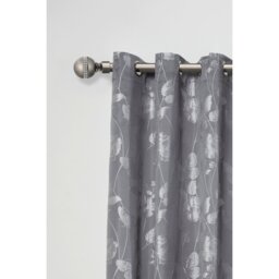 16-19mm Bejeweled Extendable Eyelet Metal Curtain Pole Set - Black Silk / 160cm - thumbnail 3