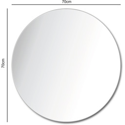 Levico - Frameless Round Wall Mirror 70x70cm - Clear - thumbnail 2
