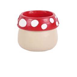 Whimsical Mushroom House Tealight Holder - Red - thumbnail 5