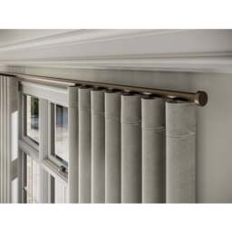 28mm Styleline Gliding Curtain Pole Set with Stud End - Taupe - Taupe / 200cm - thumbnail 2