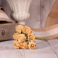 Bunch of 8 Foam Tea Rose Buds  - Cream