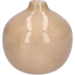 Safari Ceramic Decorative Vase H11.7 cm - Taupe Plain - thumbnail 2