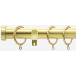 Brushed Gold 28mm Stud Fixed Length Metal Curtain Pole - Brushed Gold / 85cm - thumbnail 5