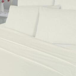 T180 Percale Duvet Cover Set - Cream / Superking - thumbnail 3